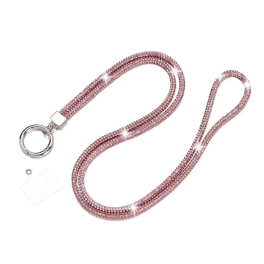 Glitter Rhinestone Phone Lanyard Phone Diamond Crystal Chain Straps Keychain Hanging Anti-lost Rope Mobile Phone Strap