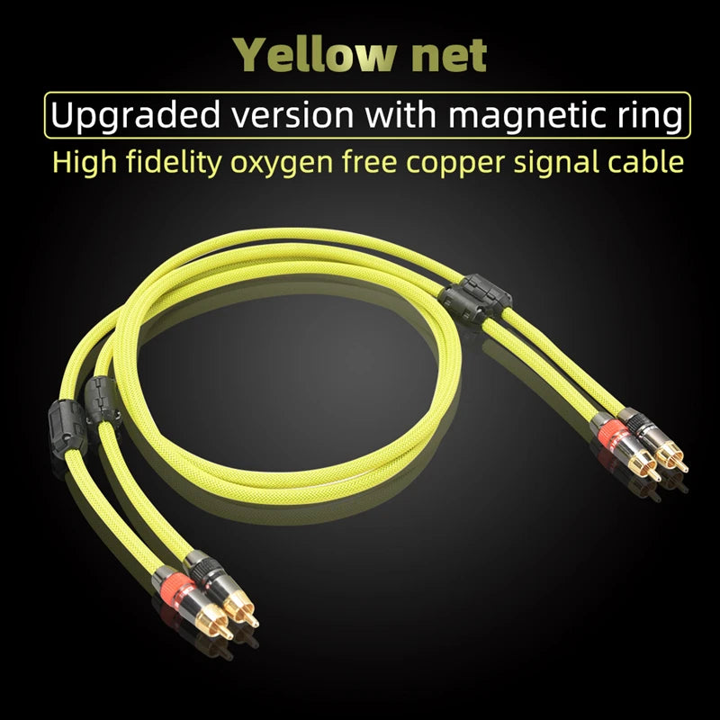 Hi-Fi Fine RCA Cable High Quality 4N OFC HIFI 2RCA-2RCA Male to Male Audio Cable Main Core Independent Shielding One Pair