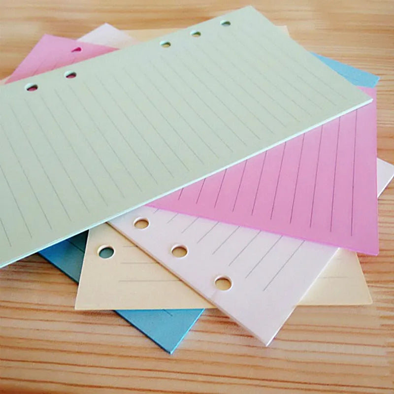 A5 A6 A7 50 Sheet Loose-leaf Colorful Refill Inner Page Line Blank Grid Inner Page Inside Paper Stationery