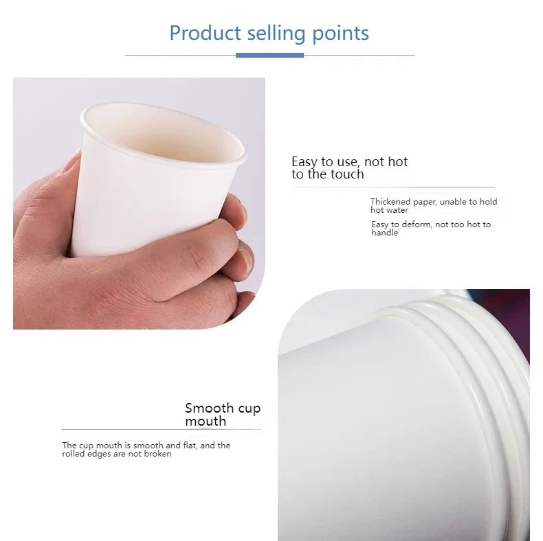 500pcs 12oz 360ml/400ml/420ml Disposable Paper Cups - Custom Logo Printed Bulk Coffee Cups, Thickened Hot/Cold Drink Container