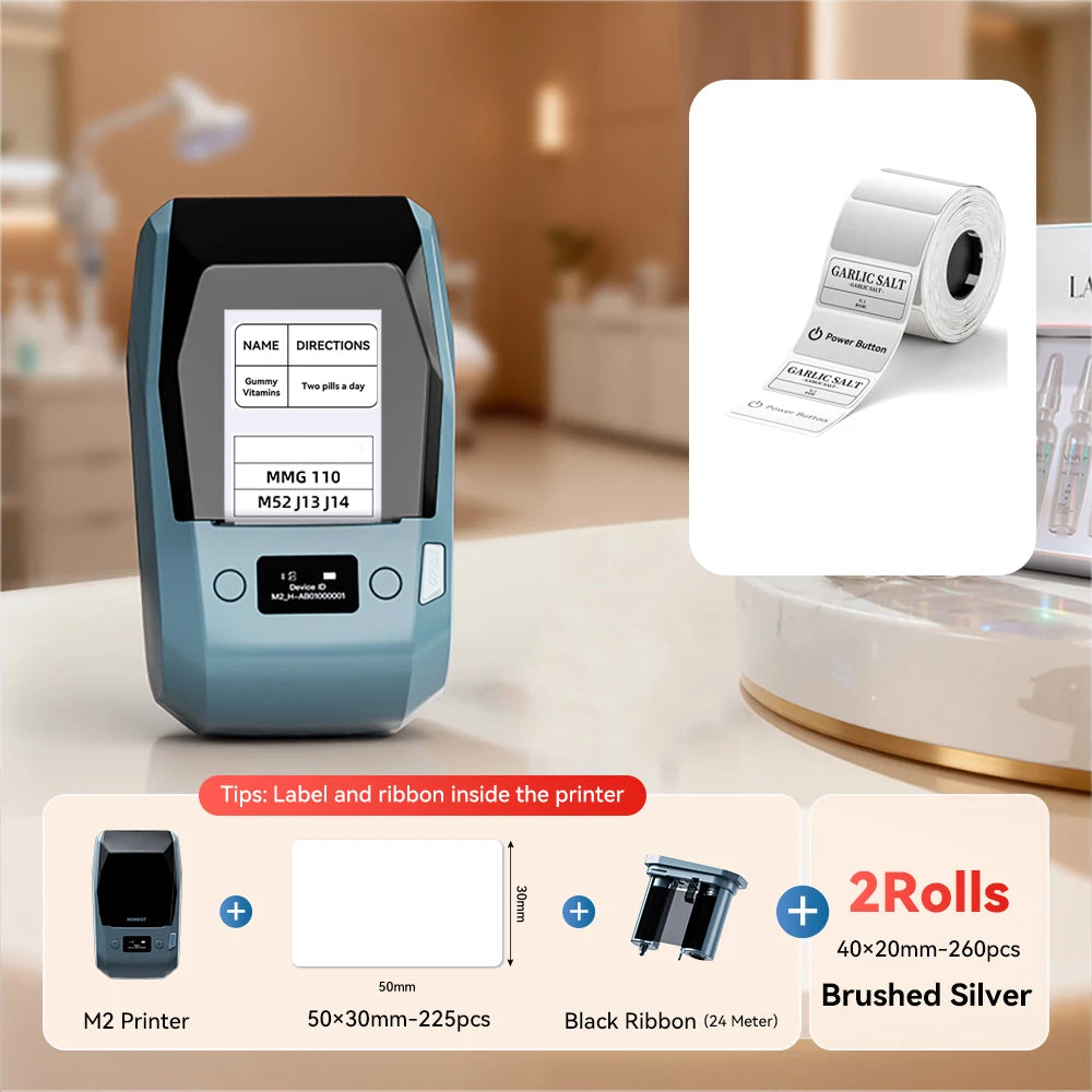 Niimbot M2 Thermal Transfer Label Printer 300 DPI High Definition Wireless 20-50 MM Print Width Label Maker Support Phone/PC
