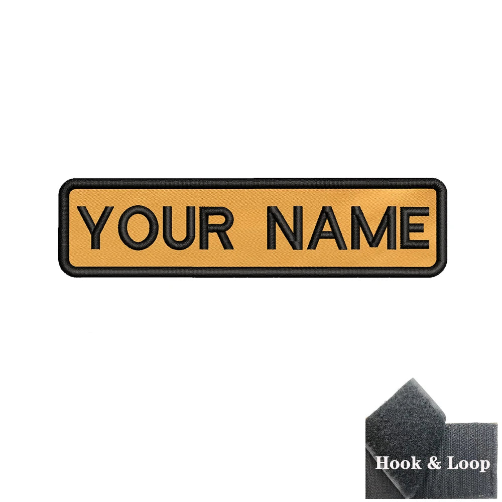 1PC 10cmX2.5cm Custom Personalized Name number Patch Stripes Badge tags chevrons Armband Iron On Or Hook Loop embroidered