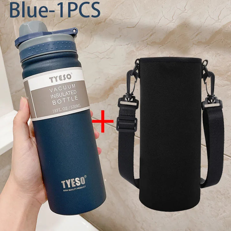 TYESO 600/750ML Thermos Bottle Stainless Steel Vacuum Flask Travel Cup Insulated Water Bottle Sport Thermal Mug Hot & Cold Mug