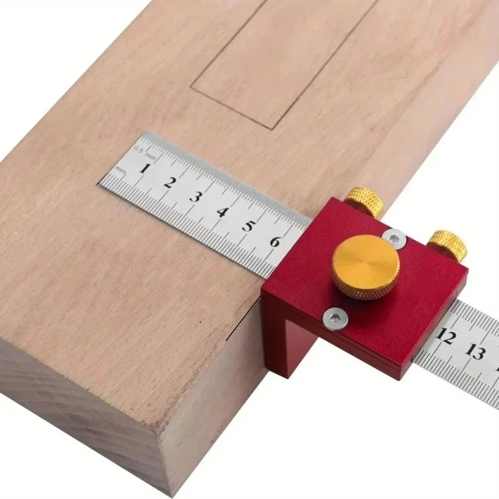 Professional T-Type Woodworking Scriber Precision Marking Gauge Scribing Positioning Block Adjustable Alloy Scribing Ruler DIY
