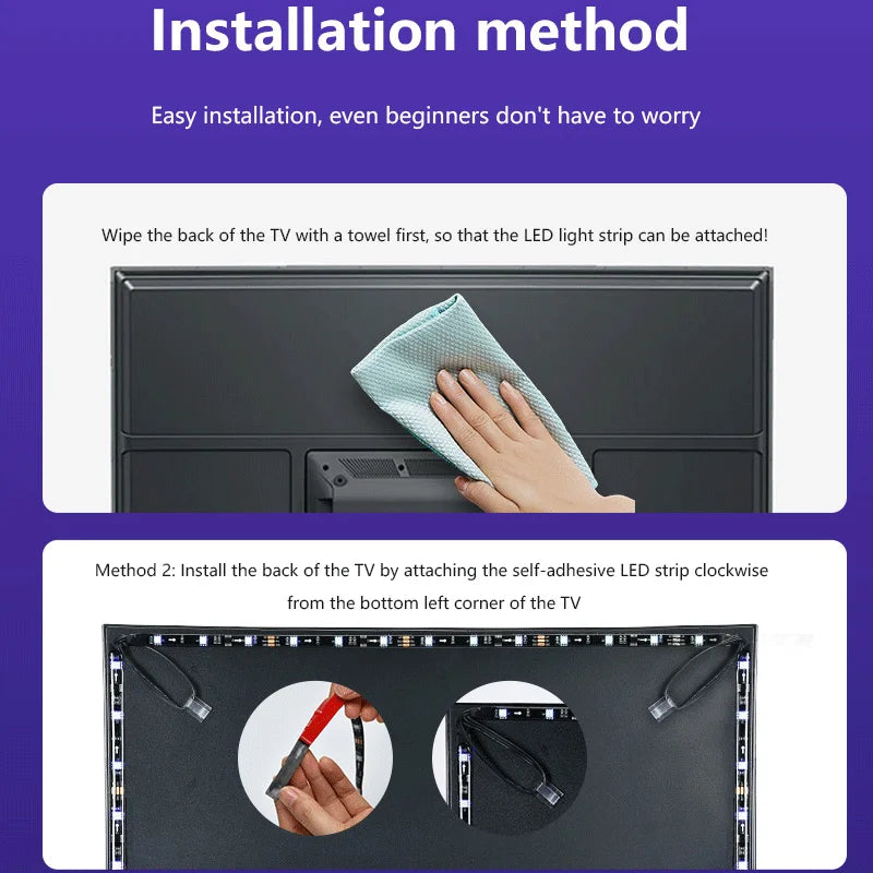 HDMI Sync TV Backlight for 40-85 Inch TVs, No App Needed Gaming Lights with Real-Time Color Matching, for Xmas Home Theater