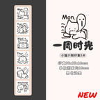 Cute Cat Emoji Stamp Daily Life Work Good Mood Series Cartoon Mini Pattern Stamps for Journaling Planner Diy Scrapbooking Decor