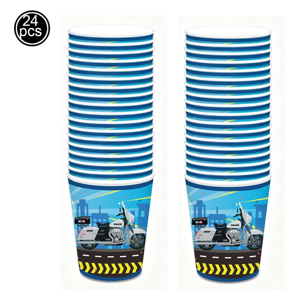 Police Party Plates Napkins Police Birthday Party Tableware Set Police Officer Car Party Decorations Favors Police Theme Party