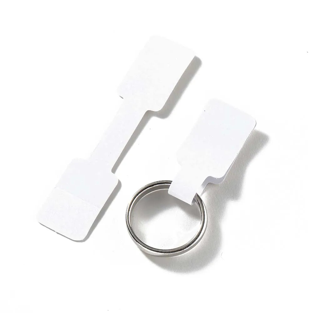 100/200pcs Rectangle Blank Jewelry Price Tag Self Adhesive Barbell Sticker Card Necklace Earring Display Repair Label Packaging