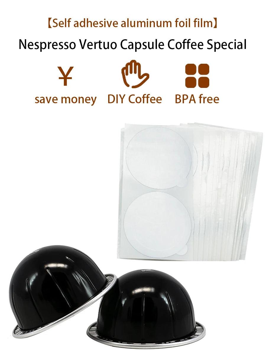Reusable Aluminum Coffee Capsules Compatible with Nespresso Vertuo Machine - Durable Coffee Pod Shells for Espresso Lovers