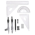 1Set Student Geometry Set Compass Protractor Ruler Math Tools Accurate Measurement Portable Lightweight School Home Learning Kit