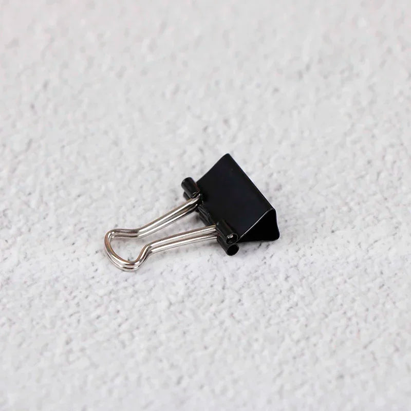 10-20pcs Paper Clip 19/25mm Foldback Metal Binder Clips Black Grip Clamps Office School Stationery Paper Document Clips