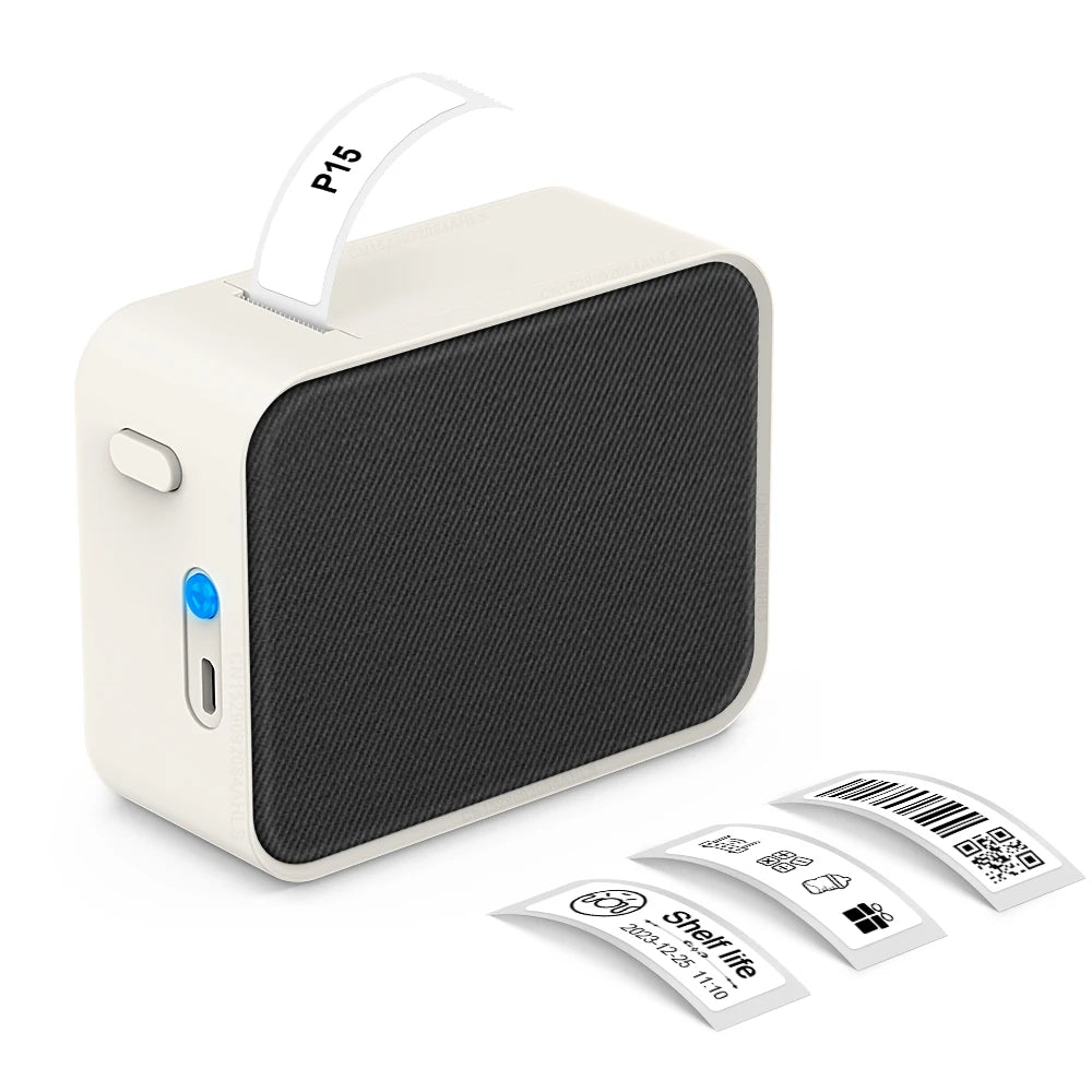 Mini Sticker Printer Marklife P15 Label Printer P15 Thermal Printer Wirelss Bluetooth Label Maker Inkless Machine or 1PK Label