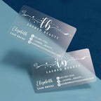 Custom Transparent PVC Business Cards White Ink Print Thank You Cards One Side Print Free Design Round Corner Office Supplies