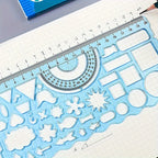 2pcs/set Multifunctional Geometric Ruler for Drawing and Crafting - Flower, Semicircle, and Geometric Patterns - Fun