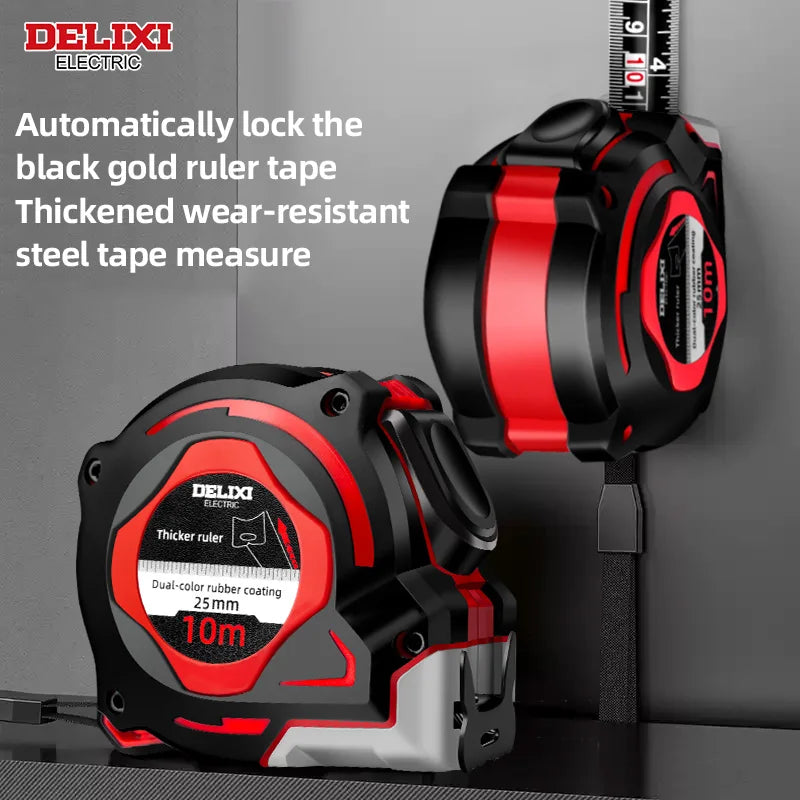 DELIXI ELECTRIC 3/5/7.5/10m Steel Tape Measure Double-sided Metric and Imperial Thickened And Hardened Box Measuring Ruler