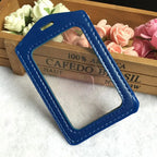 Pu Leather Card Holders Id Badge Case Clear And Color Border Lanyard Holes Bank Credit Id Badge Holders Accessories Wholesales