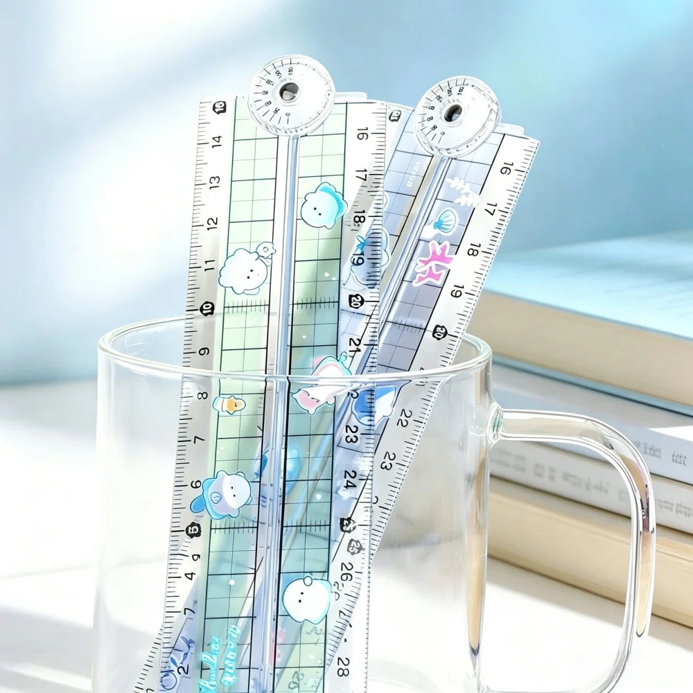 Clear Folding Ruler High Aesthetic Shatterproof Flexible and Portable for School Office Home Use Lightweight Measuring Tools