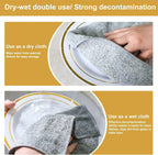 1/100PCS Gray Bamboo Charcoal Thickened Super Absorbent Dishcloth Anti-grease Kitchen Wiping Rags Microfiber Cleaning Cloths