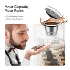 Reusable Nespresso Coffee Capsules Cup Stainless steel Refillable Coffee Capsule Refilling Filter Coffeeware