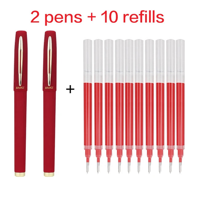Baoke 0.5/0.7/1.0mm Large Capacity Signature Set Antibacterial Pen Black Carbon Office Neutral Roller Ball Pen Business Refill