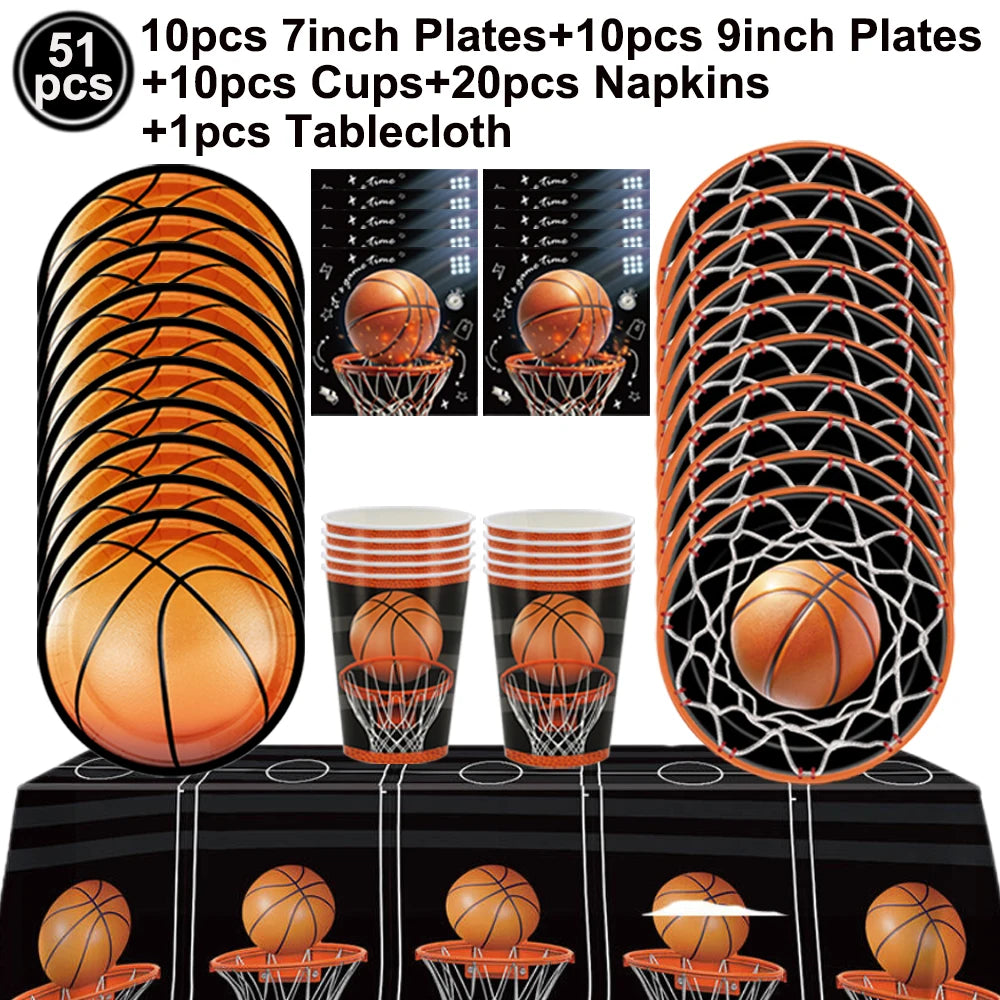 Basketball Tablecloths Basketball Party Decorations Rectangular Plastic Table Cover Boys Basketball Theme Birthday Party Supplie