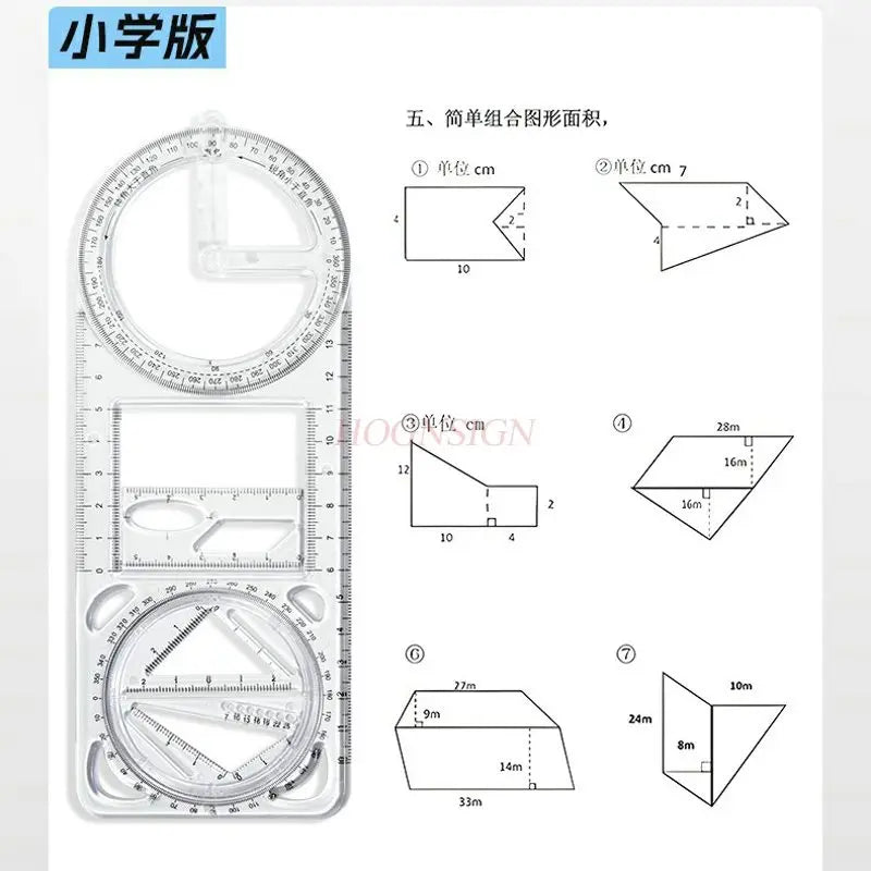 4pcs/set Student specific multifunctional drawing function ruler, student drawing geometry ruler, activity angle ruler