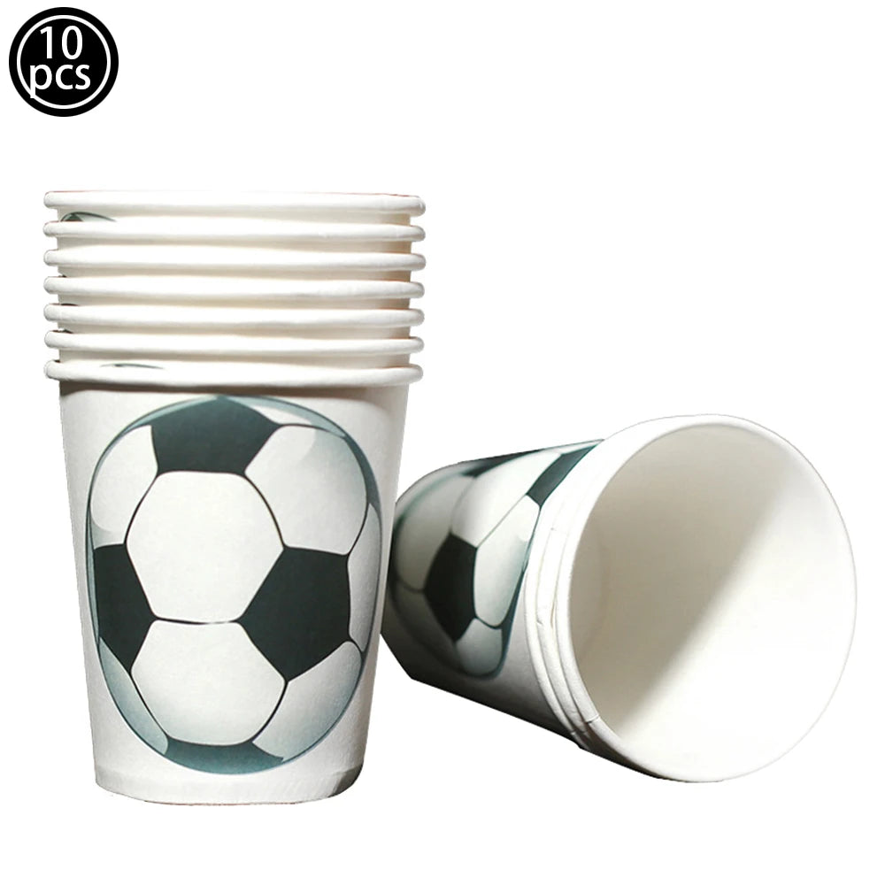Soccer Party Disposable Tableware Paper Plates Cups Napkins Tablecloth Soccer Birthday Party Decoration