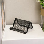 Black Metal Mesh Business Card Holder Desktop Business Card Display Stand Box Office Cards Holder Desk Shelf Storage Organizer