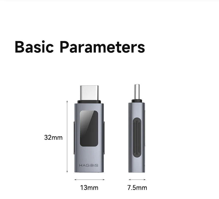 Hagibis LED Display 240W USB C Adapter Type C to USB C USB4 Connector 40Gbps 8K@60Hz for Thunderbolt 4/3 iPhone 15/16/17 Macbook