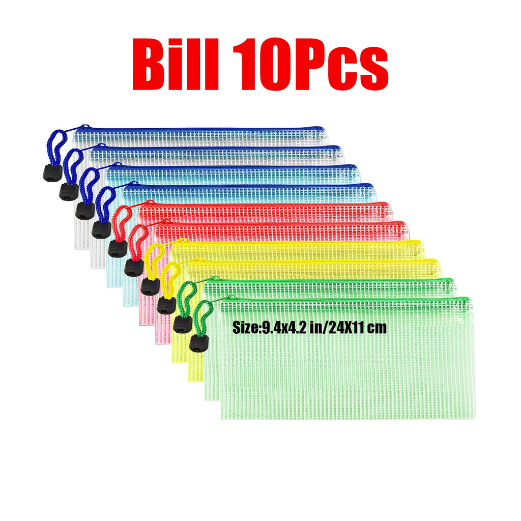 Zipper Documents Bag A4/A5 Plastic Folders A3 Transparent Waterproo File Organize Storage Bag School Office Stationery Supplies