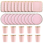 10pcs/set Disposable Birthday Tableware Cup Paper Plate Straws Birthday Party Wedding Decoration Kids Baby Shower Party Supplies