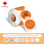 Phomemo Thermal Label Paper Round Sticker Waterproof White Pure Color Paper Shipping Label for PM241/PM246S/D520 Label Printer