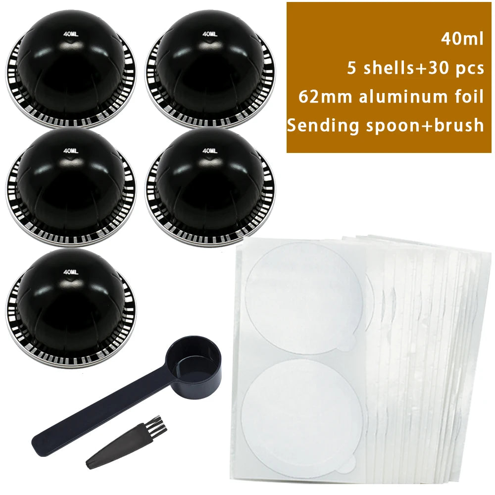 Reusable Aluminum Coffee Capsules Compatible with Nespresso Vertuo Machine - Durable Coffee Pod Shells for Espresso Lovers