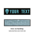 Skull Logo 10X2.5cm Embroidery Custom Name Text Patch Stripes Badge Iron On Or  Patches