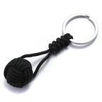 Military Parachute Woven Rope Ball Keychain Paracord Lanyard Key Ring Monkey Fist Key Chains Outdoors Survival Tool Jewelry