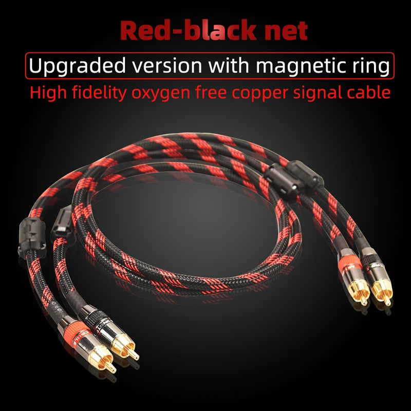 Hi-Fi Fine RCA Cable High Quality 4N OFC HIFI 2RCA-2RCA Male to Male Audio Cable Main Core Independent Shielding One Pair