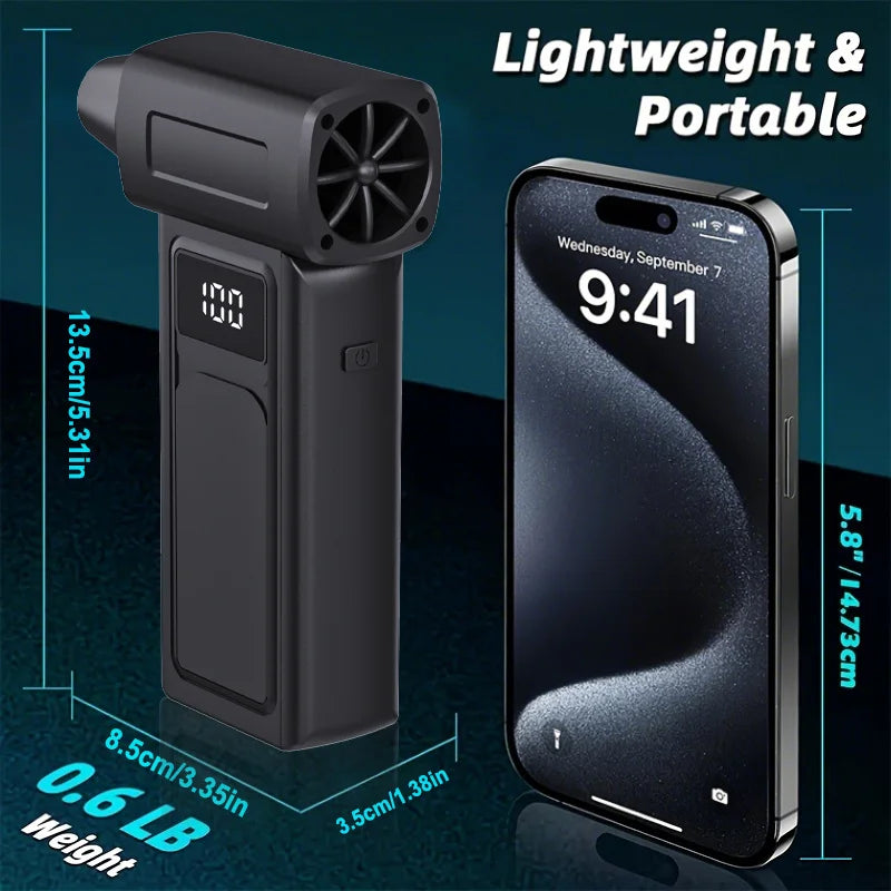 9000000RPM Turbo Jet Blower Vacuum High Speed Air Blower Wireless Compressed Air Duster Portable Turbo Fan Jet Dust Blowing