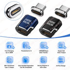 Mini USB4 80Gbps 240W Thunderbolt5/4 Magnetic Adapter USB C To Type C Fast Charge Magnet Converter Cable 8K@60Hz Type C Adapter