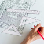 Eagle 4PCS Ruler Set Drawing Ruler Measurement Geometry Triangle Ruler Straightedge Protractor School&Office Stationery