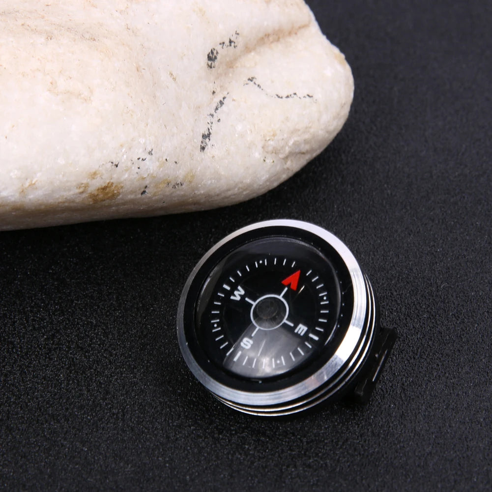 Mini Watch Strap Button Compass for Paracord Bracelet Survival Mini Pocket Compass Outdoor Hiking Camping Accessories Tools
