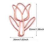 20/50PCS Tulip Paper Clips Kawaii Notebook Planner Bookmarks Korean Stationery Ticket Photo Clip Office Supplies Bookmark Folder