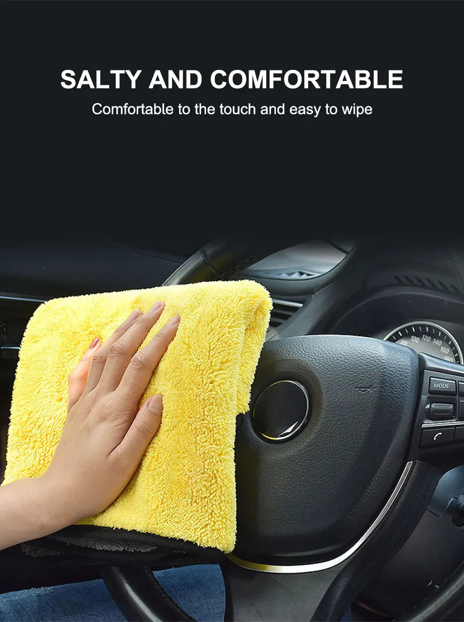 SEAMETAL Microfiber Car Washing Towel 400GSM Double-Sided Coral Velvet Clean Towels High Water Absorption Car Wash Drying Cloth