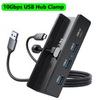 10Gbps USB HUB Clamp USB3.2/3.0/2.0 Splitter Adapter External Multi Clip Dock For iMac Macbook Lenovo Desktop PC Accessories