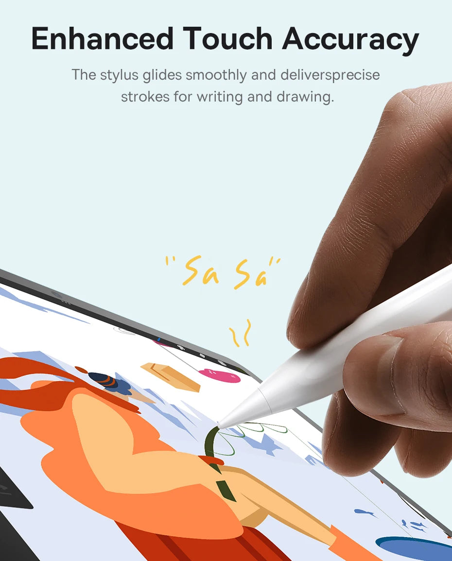 Baseus 3rd Gen Bluetooth Stylus for Apple Pencil Palm Rejection Compatible with iPad pro Mini Air 2024 2022-2018 for Apple Pen
