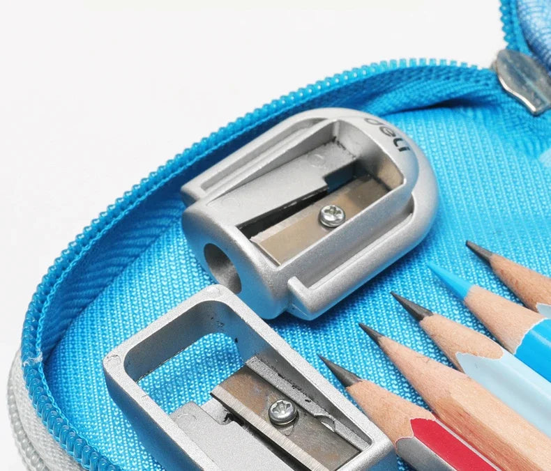 1/2Pcs Deli Zinc Alloy Pencil Sharpener Silver Metal Sharpener School Office Sharpener Stationery Supplies