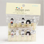 10 Pcs/Lot Creative Cartoon Animal Wooden Clip With Hemp Rope Photo Paper Clothespin Craft Clips Party Decoration Clip
