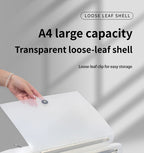 3Pcs Frosted Transparent A4 Loose Leaf Binder 3 Hole Punchless Snap Button File Folder Office School Document Storage Organizer