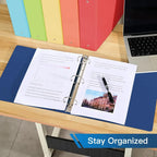 2-Inch 3-Ring Binders with 2 Interior Pockets, Heavy Duty Clear View Presentation Binder Holds 425 Sheets Letter Size, 6 Pack