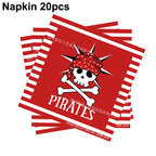 Pirate Party Paper Plate Cup Napkin Party Tableware Pirate Party Decor Pirate Ship Bone Dinnerware Supplies for Adult Kids Decor