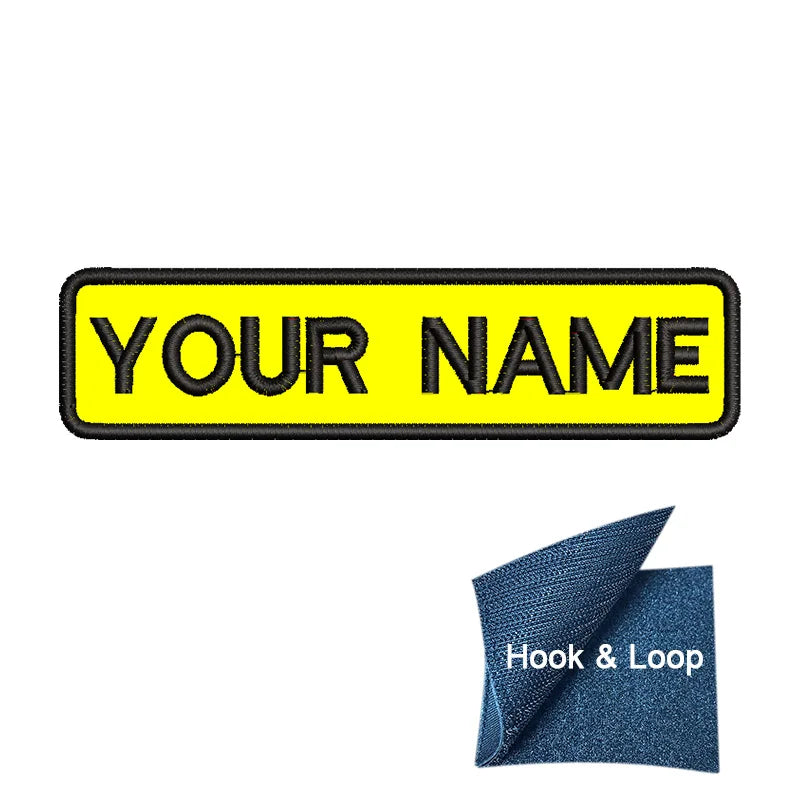 1PC 10cmX2.5cm Custom Personalized Name Embroidered Patch Number Stripes Badge Tags Armband Iron On Backing Hook & Loop Backing